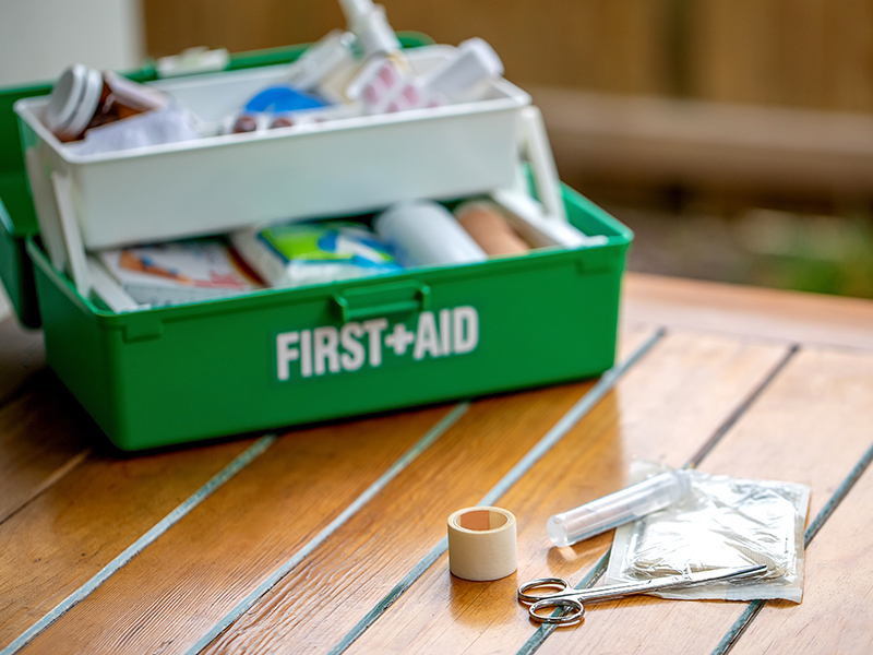 First aid kit and medical supplies