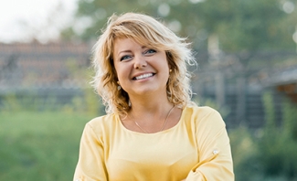 Smiling woman outdoors