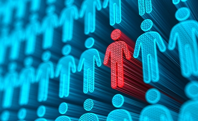 Illustration of large group of people