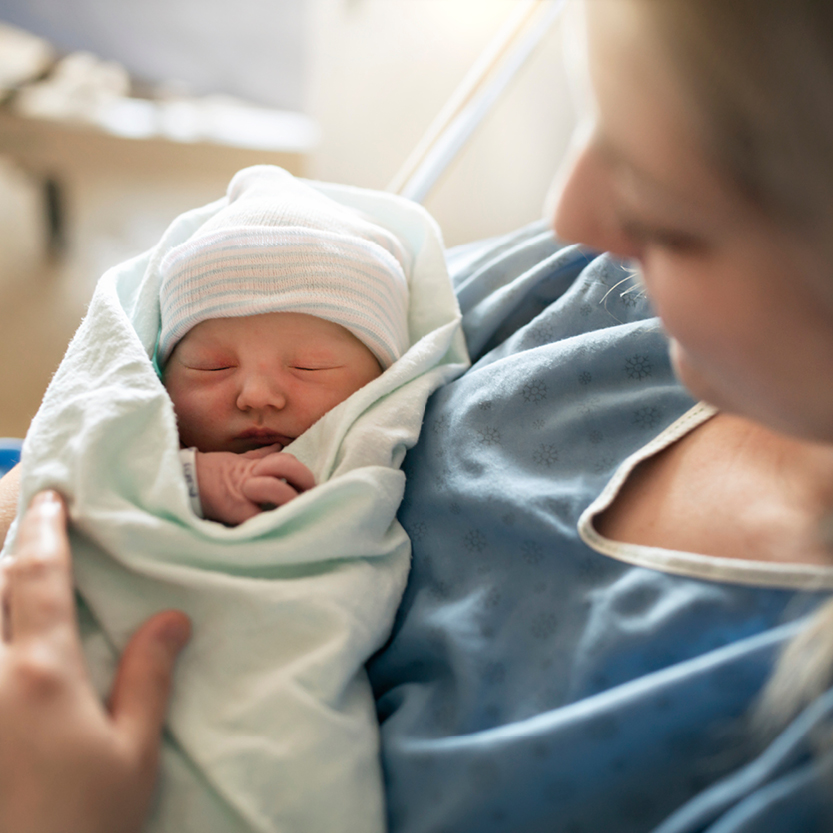Woman with newborn