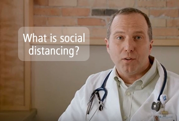 Dr. Joe Santangelo; text reads "what is social distancing?"