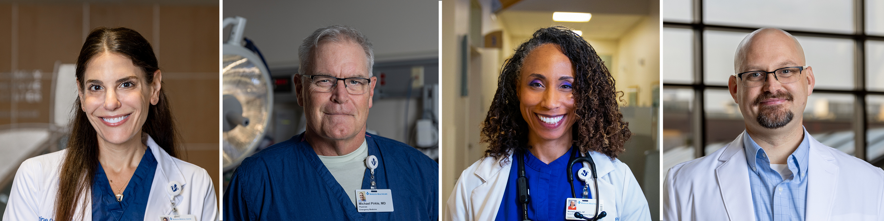 Collage of four healthcare professionals