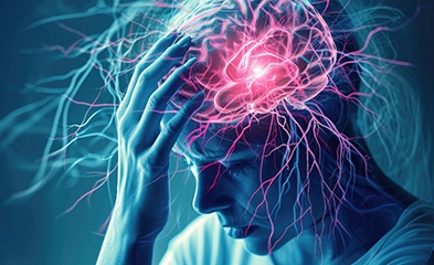 Illustration of person with head pain