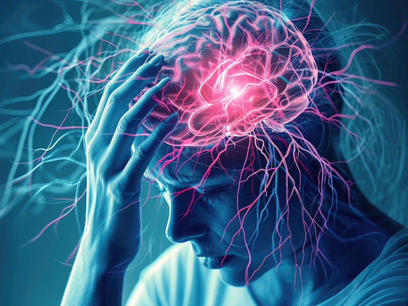 Illustration of person with head pain