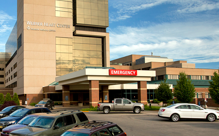 Exterior of hospital emergency department