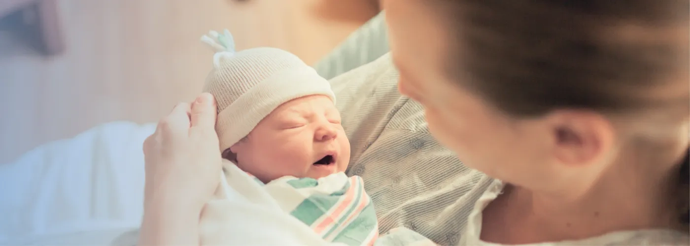 Woman with newborn